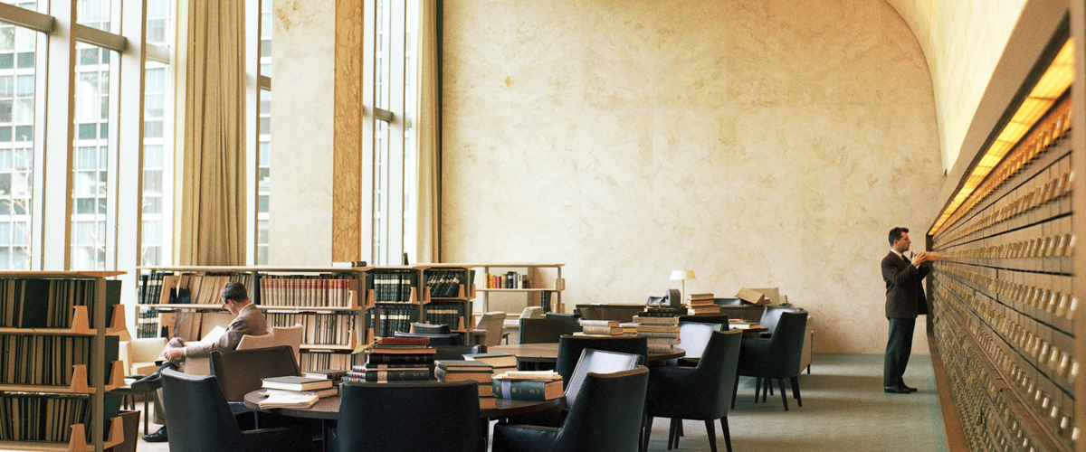 Uma das salas da Biblioteca Dag Hammarskjöld, na sede da ONU em Nova Iorque. Foto: ONU